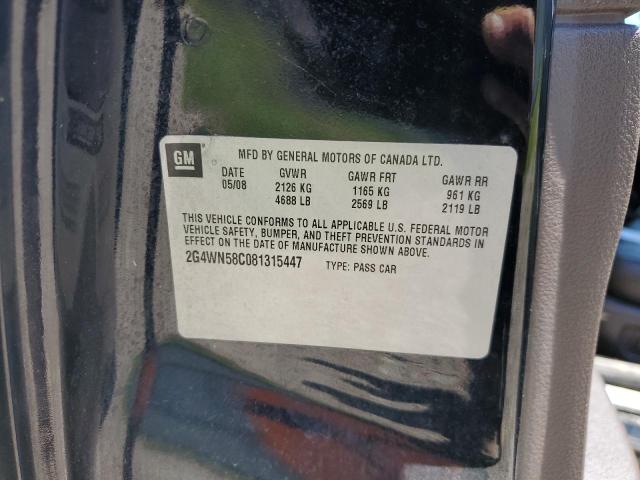 2G4WN58C081315447 - 2008 BUICK LACROSSE SUPER SERIES BLACK photo 12