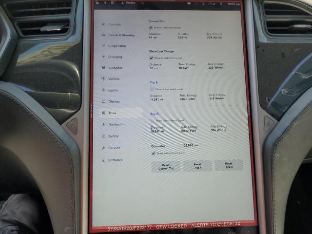 5YJSA1E28JF273177 - 2018 TESLA MODEL S Plata foto 9