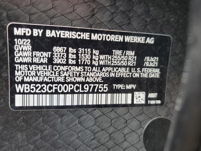 WB523CF00PCL97755 - 2023 BMW IX XDRIVE50 CHARCOAL photo 13