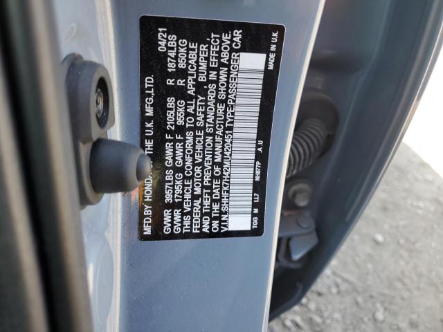 SHHFK7H42MU420451 - 2021 HONDA CIVIC SPORT 蓝色 照片 12