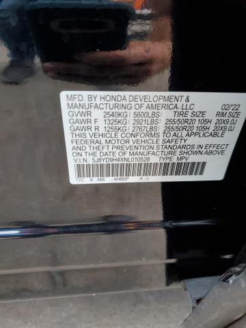 5J8YD9H4XNL010528 - 2022 ACURA MDX TECHNOLOGY 黑色 照片 13