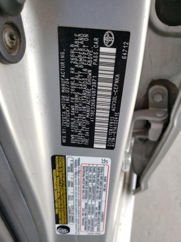 4T1BE32K64U873871 - 2004 TOYOTA CAMRY LE SILVER photo 12