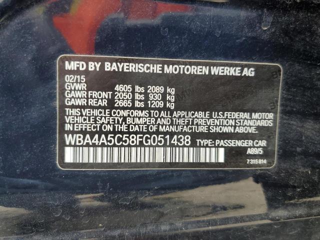 WBA4A5C58FG051438 - 2015 BMW 428 I GRAN COUPE BLUE photo 12
