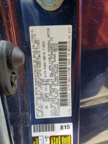 3TMJU4GN5FM175576 - 2015 TOYOTA TACOMA DOUBLE CAB PRERUNNER BLUE photo 12