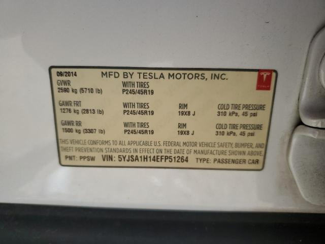 5YJSA1H14EFP51264 - 2014 TESLA MODEL S 白色 照片 13