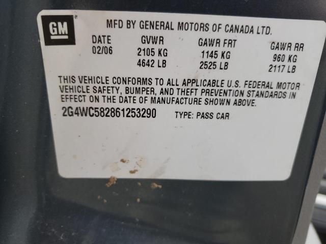 2G4WC582861253290 - 2006 BUICK LACROSSE CX BLUE photo 12