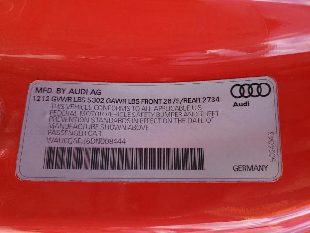 WAUCGAFH6DN008444 - 2013 AUDI S5 PREMIUM PLUS RED photo 12