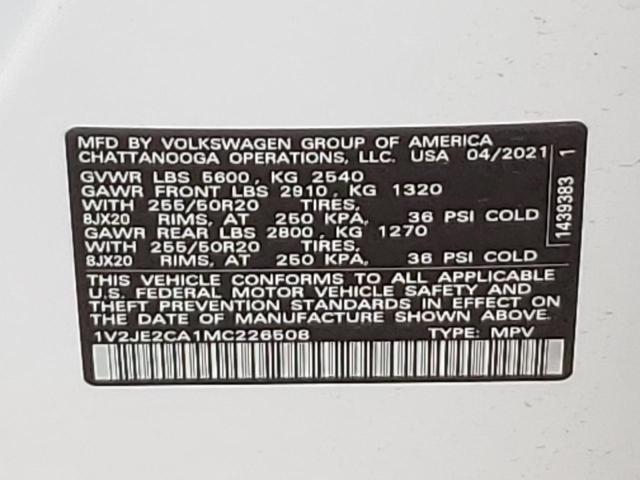 1V2JE2CA1MC226508 - 2021 VOLKSWAGEN ATLAS CROS SE Ağ foto 12