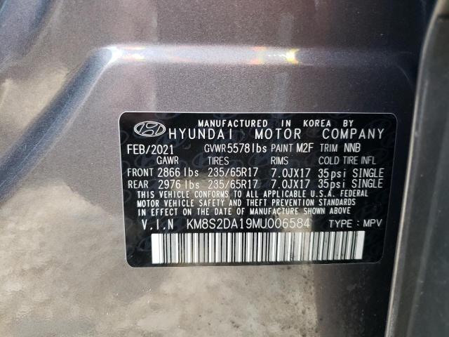 KM8S2DA19MU006584 - 2021 HYUNDAI SANTA FE BLUE SILVER photo 12