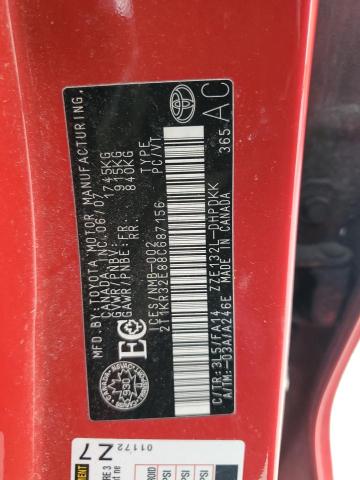 2T1KR32E88C687156 - 2008 TOYOTA COROLLA MA XR RED photo 12