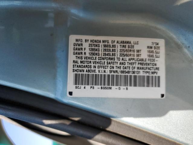 5FNRL18854B136131 - 2004 HONDA ODYSSEY EX BLUE photo 13