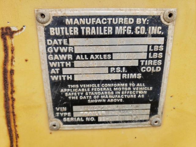 1BUD24204X2001728 - 2000 BUTL TRAILER YELLOW photo 10