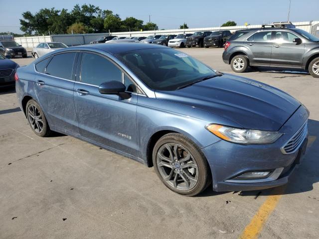 3FA6P0LUXJR124093 - 2018 FORD FUSION SE HYBRID BLUE photo 4