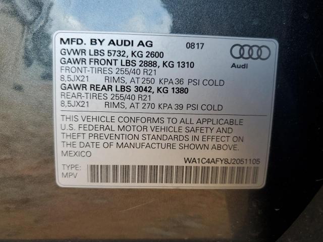 WA1C4AFY8J2051105 - 2018 AUDI SQ5 PRESTIGE GRAY photo 12