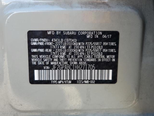 JF2GPABC1HH271705 - 2017 SUBARU CROSSTREK PREMIUM GRAY photo 14