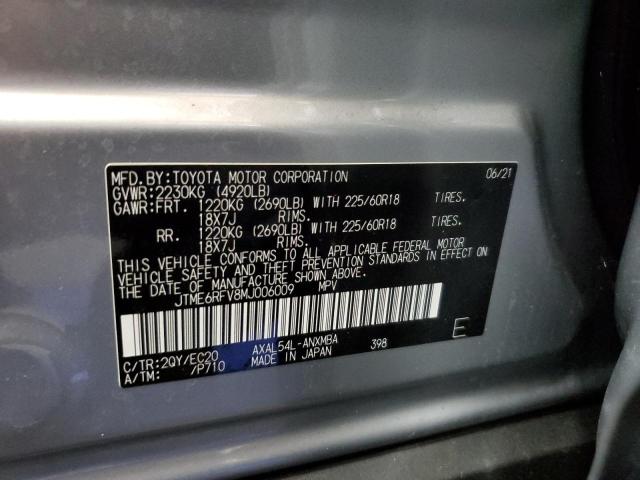 JTME6RFV8MJ006009 - 2021 TOYOTA RAV4 XSE GRAY photo 13