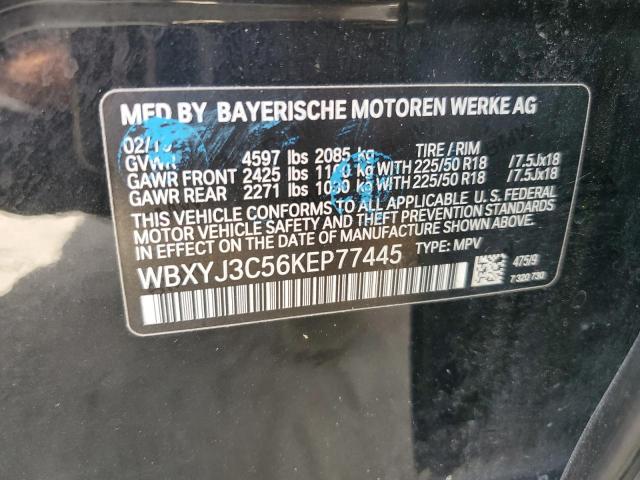 WBXYJ3C56KEP77445 - 2019 BMW X2 SDRIVE28I BLACK photo 13