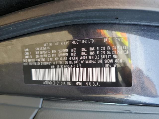 4S4WX9HD0A4401779 - 2010 SUBARU TRIBECA LIMITED GRAY photo 13