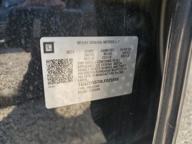 1G1ZD5ST0LF021859 - 2020 CHEVROLET MALIBU LT BLACK photo 12