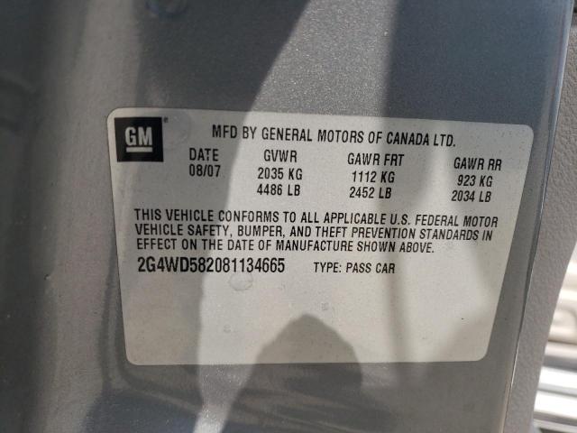 2G4WD582081134665 - 2008 BUICK LACROSSE CXL 灰色 照片 12
