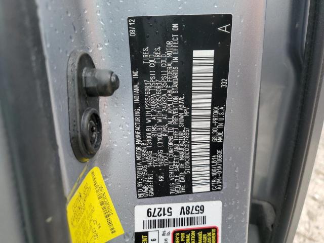 5TDYK3DCXCS278957 - 2012 TOYOTA SIENNA XLE Silber Foto 13