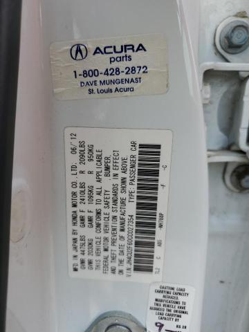 JH4CU2F60CC027354 - 2012 ACURA TSX TECH WHITE photo 12