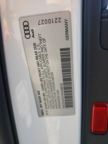 WAUEAAF47MA086035 - 2021 AUDI A4 PREMIUM PLUS 45 WHITE photo 12