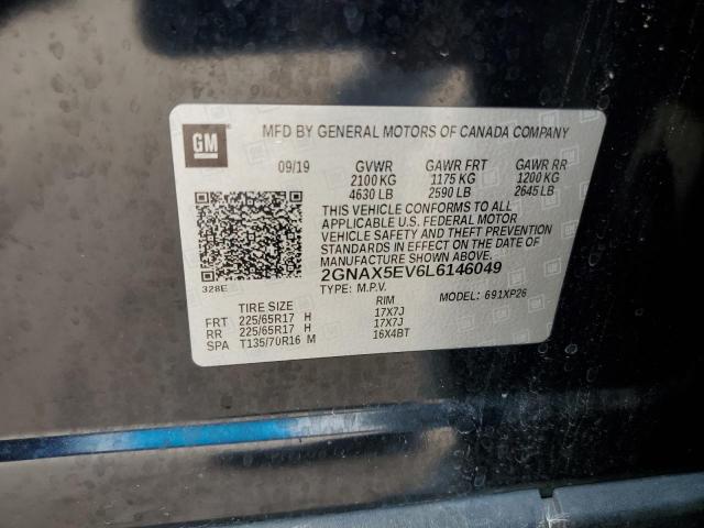 2GNAX5EV6L6146049 - 2020 CHEVROLET EQUINOX CHARCOAL photo 13