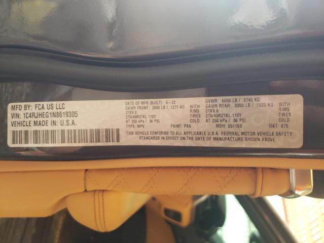 1C4RJHEG1N8619305 - 2022 JEEP GRAND CHER SUMMIT გრაფიტი ფოტო 13