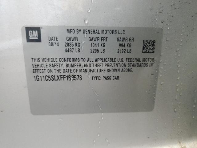 1G11C5SLXFF133573 - 2015 CHEVROLET MALIBU 1LT SILVER photo 12