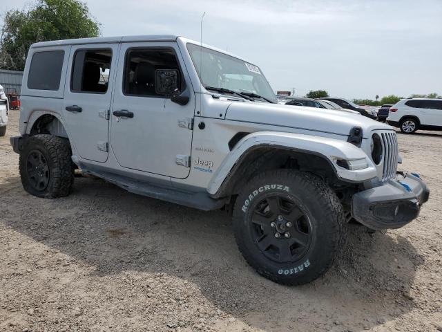 1C4JJXP67NW213763 - 2022 JEEP WRANGLER U SAHARA 4XE SILVER photo 4