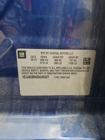 1G1JA5SH3D4245027 - 2013 CHEVROLET SONIC LS 蓝色 照片 12