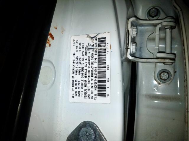 1HGCP2F74BA076764 - 2011 HONDA ACCORD EX  photo 10