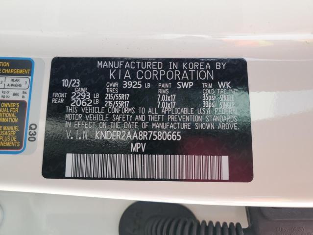 KNDER2AA8R7580665 - 2024 KIA SELTOS EX WHITE photo 14