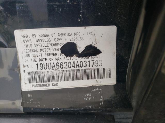 19UUA66204A031793 - 2004 ACURA TL BLACK photo 12