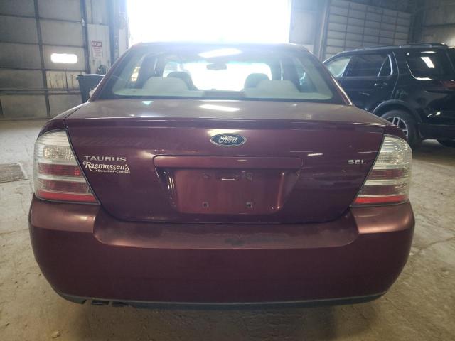 1FAHP24W68G166637 - 2008 FORD TAURUS SEL MAROON photo 6