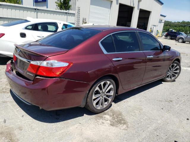 1HGCR2F53EA224870 - 2014 HONDA ACCORD SPORT MAROON photo 3