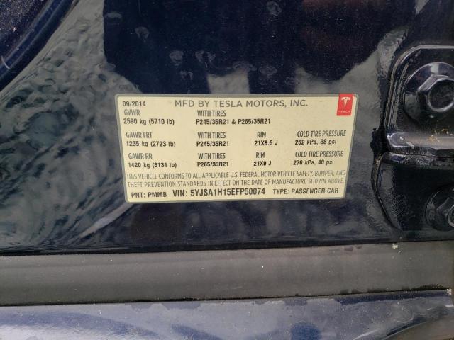 5YJSA1H15EFP50074 - 2014 TESLA MODEL S Mavi foto 13
