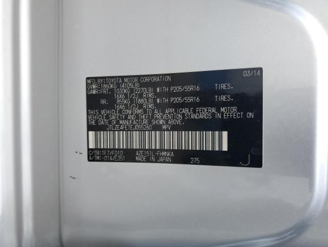 JTLZE4FE1EJ055260 - 2014 TOYOTA SCION XB SILVER photo 13