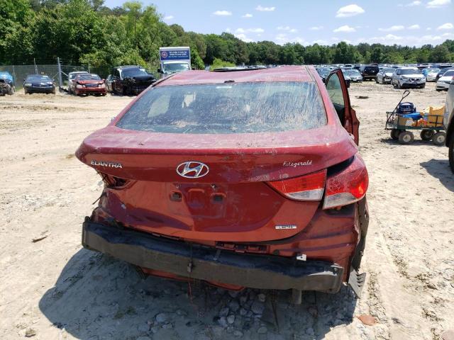 KMHDH4AE8BU125427 - 2011 HYUNDAI ELANTRA GLS RED photo 6