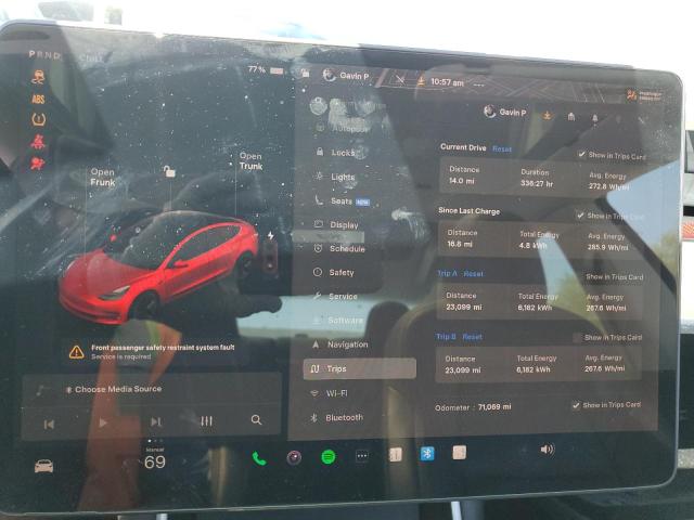 5YJ3E1EA9LF632121 - 2020 TESLA MODEL 3 WHITE photo 9