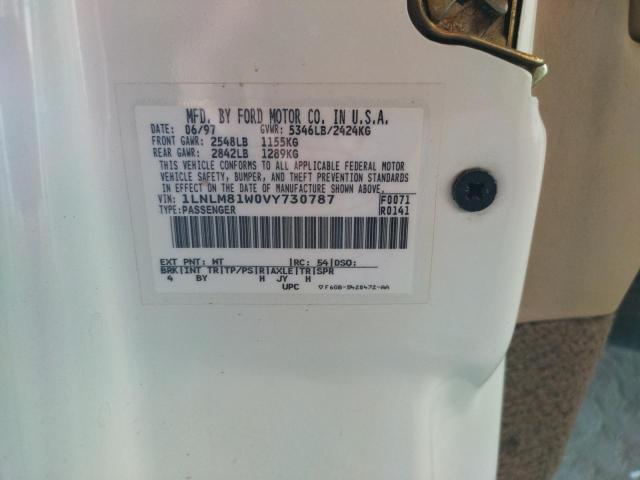 1LNLM81W0VY730787 - 1997 LINCOLN TOWN CAR EXECUTIVE WHITE photo 12