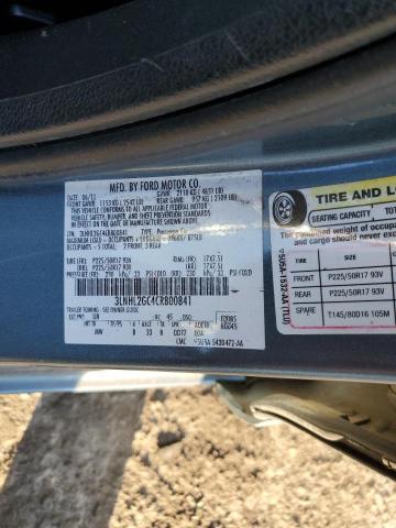 3LNHL2GC4CR800841 - 2012 LINCOLN MKZ BLUE photo 12