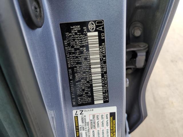 2T1KR32E77C649402 - 2007 TOYOTA COROLLA MA XR BLUE photo 12