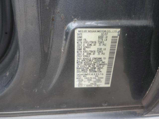 5N1AR18W97C633576 - 2007 NISSAN PATHFINDER LE ნაცრისფერი ფოტო 13