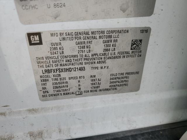 LRBFXFSX8HD121493 - 2017 BUICK ENVISION PREMIUM II Սպիտակ լուսանկար 12