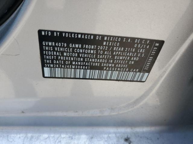 3VW2K7AJ4EM306641 - 2014 VOLKSWAGEN JETTA BASE SILVER photo 13