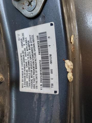 2HGFG3B10CH503753 - 2012 HONDA CIVIC EXL GRAY photo 13