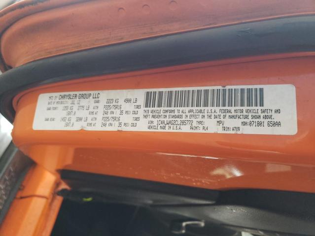 1C4AJWAG2CL285772 - 2012 JEEP WRANGLER SPORT ORANGE photo 12