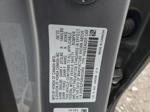 2HGFE2F50RH500809 - 2024 HONDA CIVIC SPORT 银色 照片 12